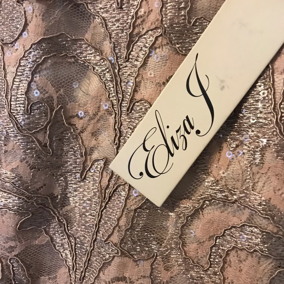 Eliza J Champagne Sequin Dress - Picture 3 of 4